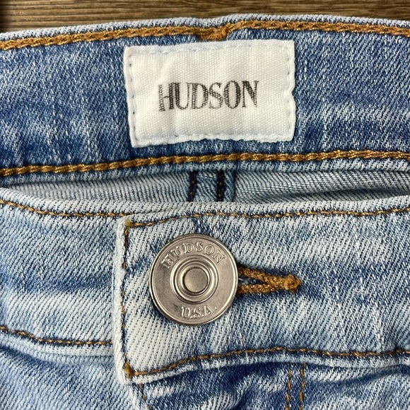 Hudson Women’s Mid Rise Natalie Ankle Skinny Jeans, distressed, size 25 - Picture 2 of 13